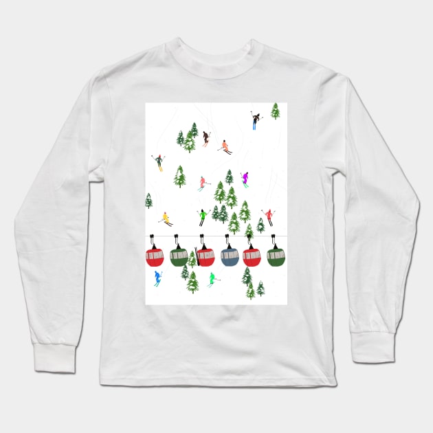 Skiing Holiday Long Sleeve T-Shirt by LittleForest